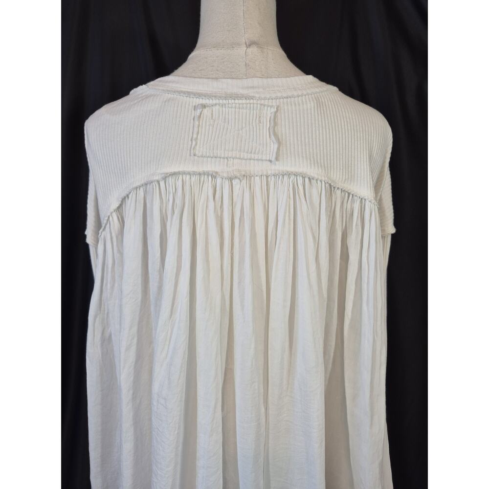 We The Free Free People Flowy Lyrical Slouchy Tunic Top Ivory Small - Picture 12 of 14